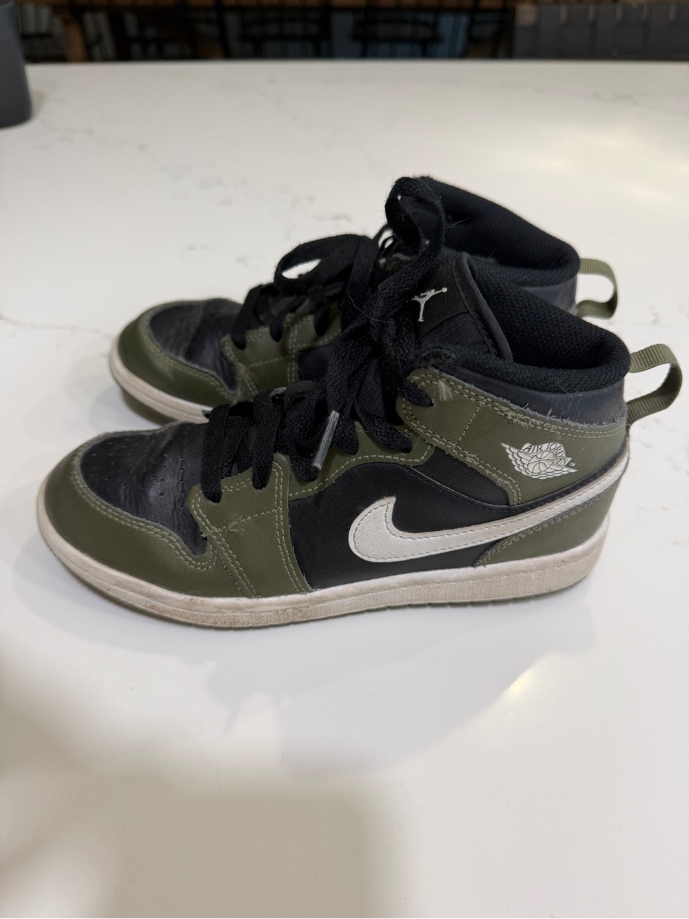 Nike Kids' Air Jordan Sneakers in Black and Olive 2Y